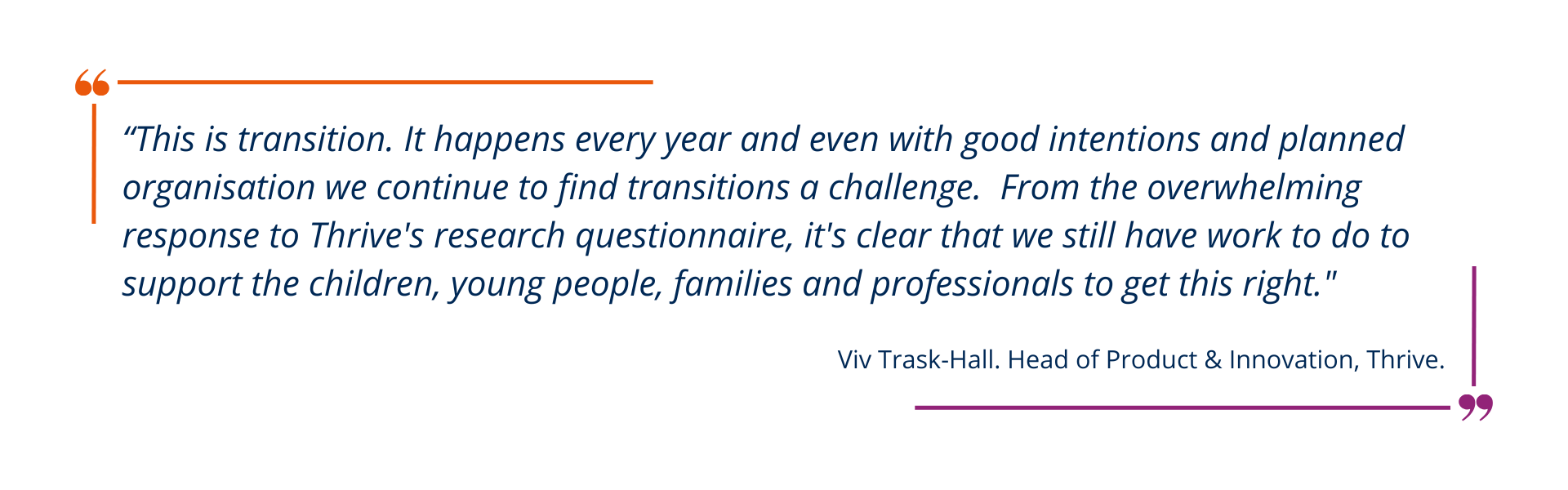 “This is transition. It happens every year and even with good intentions and planned organisation we continue to find transitions a challenge. From the overwhelming response to Thrives research questionn (1)